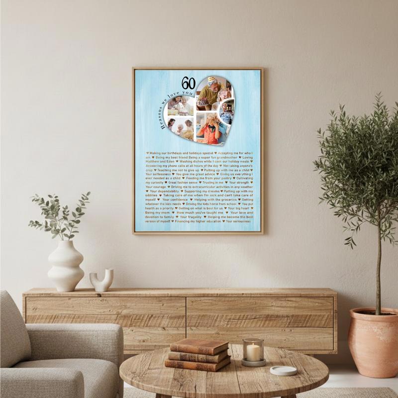 60 Moments Mom's 60th Birthday Photo Canvas of Love
