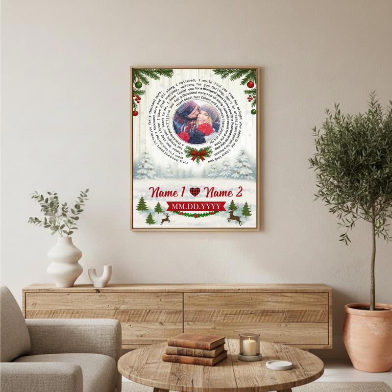 Romantic Christmas Gift Custom Love Song Photo Canvas