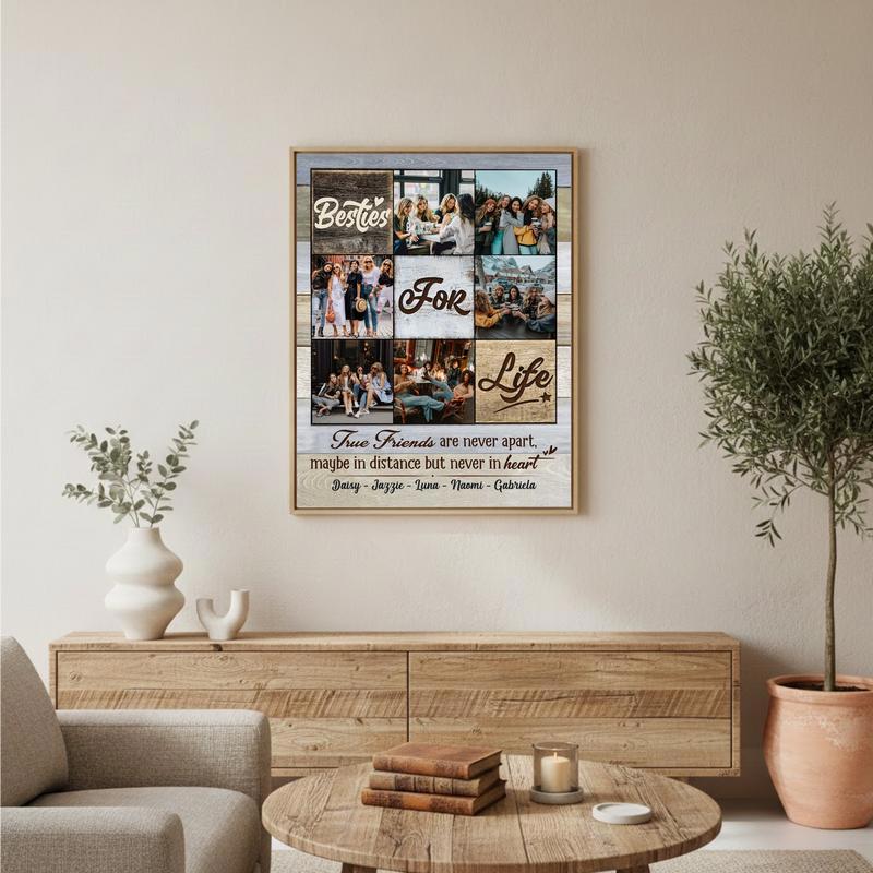 Soulmate Bestie Photo Collage Gift - Personalized Keepsake Canvas