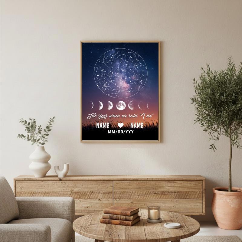 The Night We Became Us - Personalized Wedding Star Map Canvas