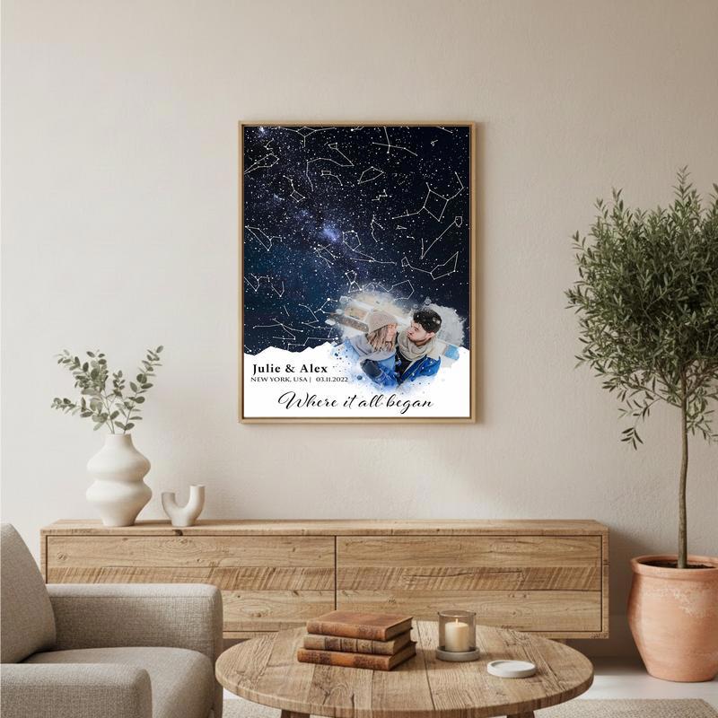 Constellations of Your Love Custom Date Star Map Canvas