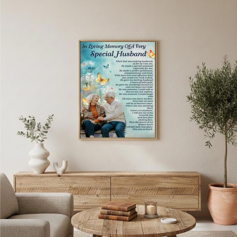 Your Memory Lives On - Personalized Husband Memorial Canvas