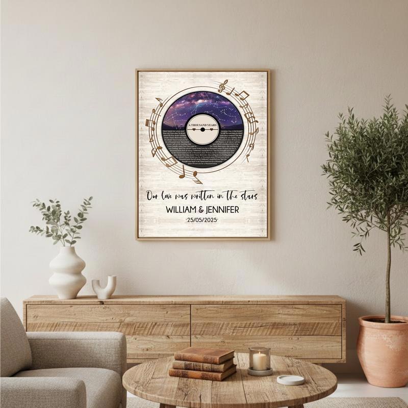 Your Song & Starry Night Map - Personalized Anniversary Canvas