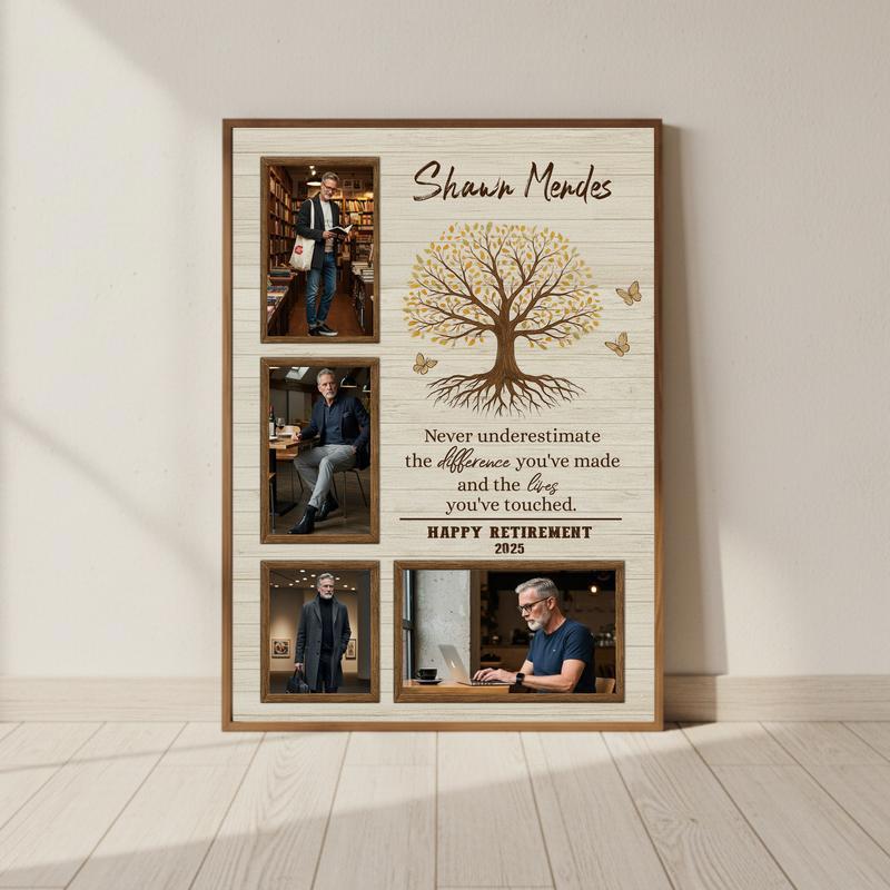A Heartfelt Goodbye - Boss Photo Collage Retirement Canvas - Personalize Wall Art