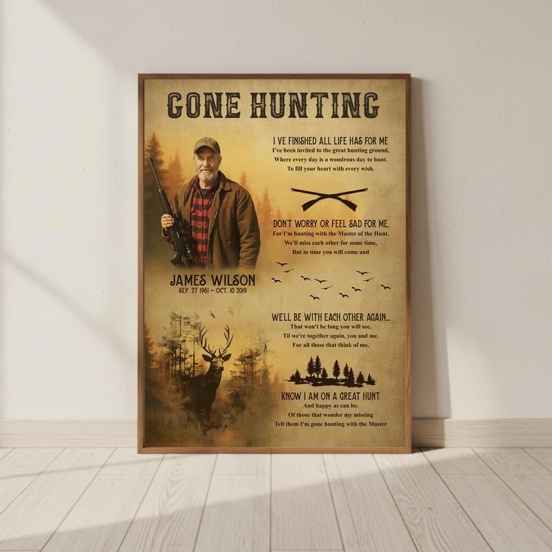 A Hunter's Legacy - Personalized Deer Memorial Art Canvas - Personalize Wall Art