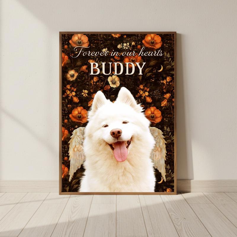 Beloved Dog Memorial Photo Keepsake For Fall Tribute Canvas - Personalize Wall Art