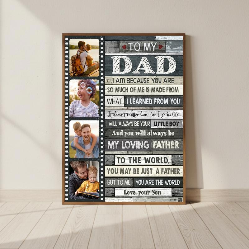 Son's Message of Love Dad's Custom Canvas Keepsake - Personalize Wall Art