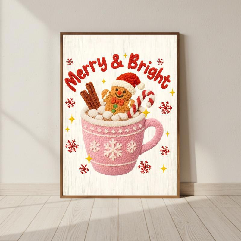 Festive Gingerbread Canvas - Personalized Quote Holiday - Personalize Wall Art