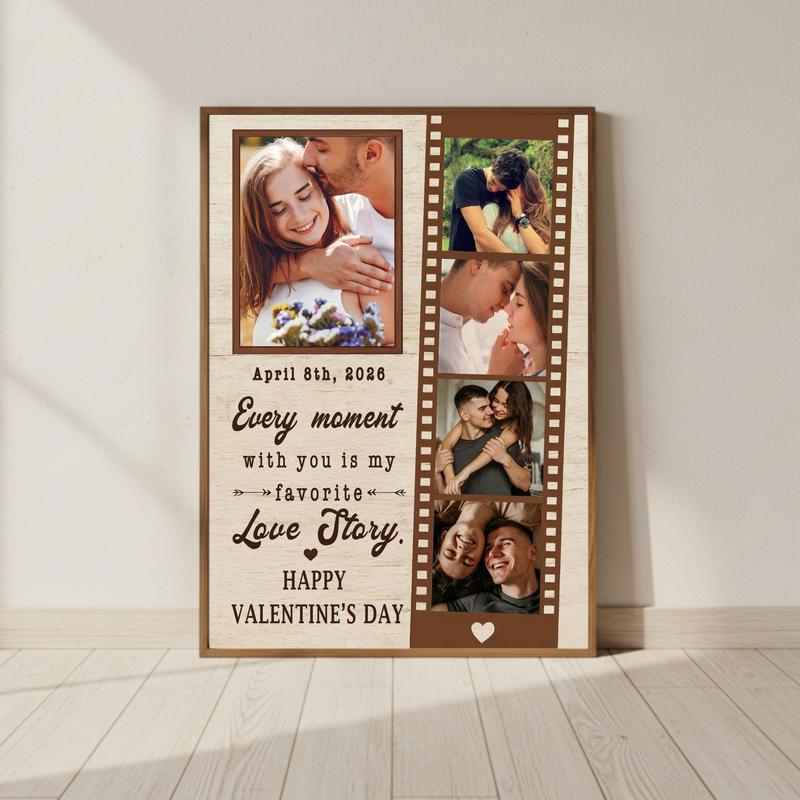 Film Strip Canvas - Personalized Love Story Photo Valentine Gift - Personalize Wall Art