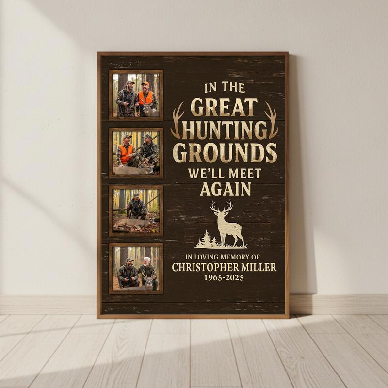 Hunter's Forever Home - Personalized Rustic Memorial Canvas - Personalize Wall Art