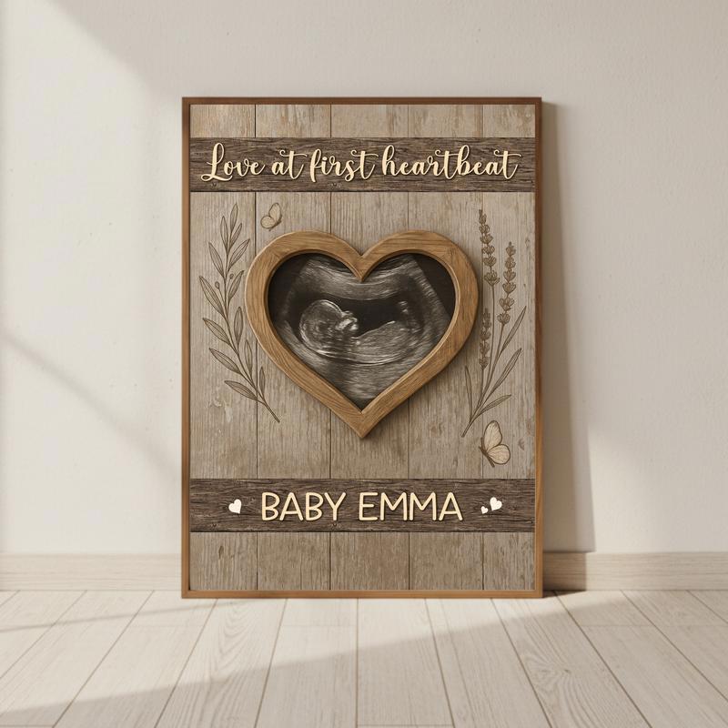 Our Little Miracle - Personalized Ultrasound Photo Canvas - Personalize Wall Art