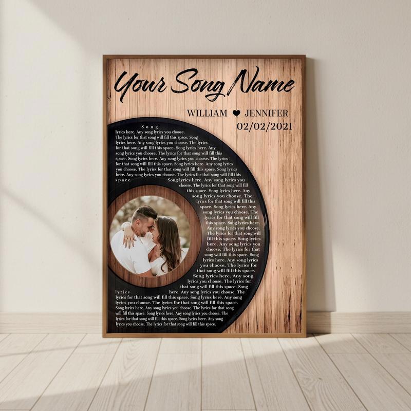 First Dance Song Personalized Lyrics Photo Canvas - Personalize Wall Art