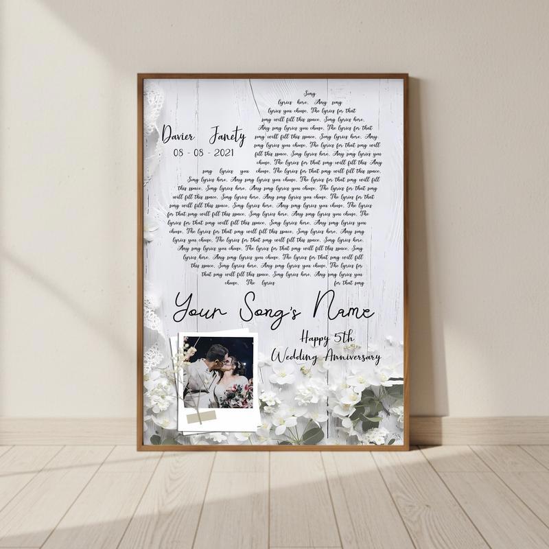 Personalized Anniversary Song Canvas Wall Art for Couple - Personalize Wall Art