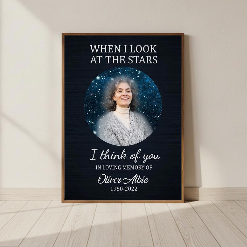 Personalized Star In Heaven Mom Tribute Wall Art Canvas - Personalize Wall Art