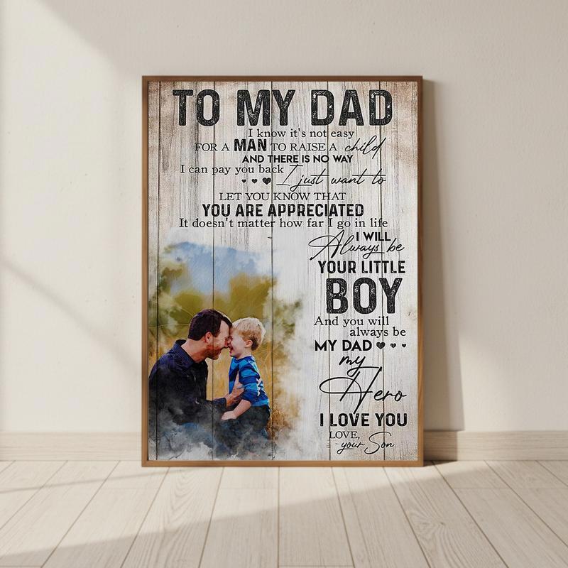Personalized Son-to-Dad Canvas Gift, Your Little Boy's Promise  - Personalize Wall Art