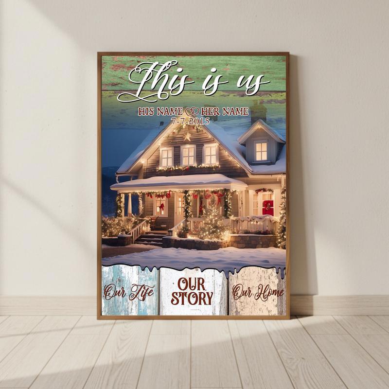 Custom Reunion Photo Canvas Our Family's Christmas Story - Personalize Wall Art