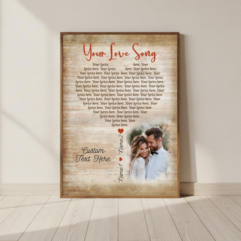 Timeless Anniversary Gift - Personalized Song Lyrics Canvas - Personalize Wall Art