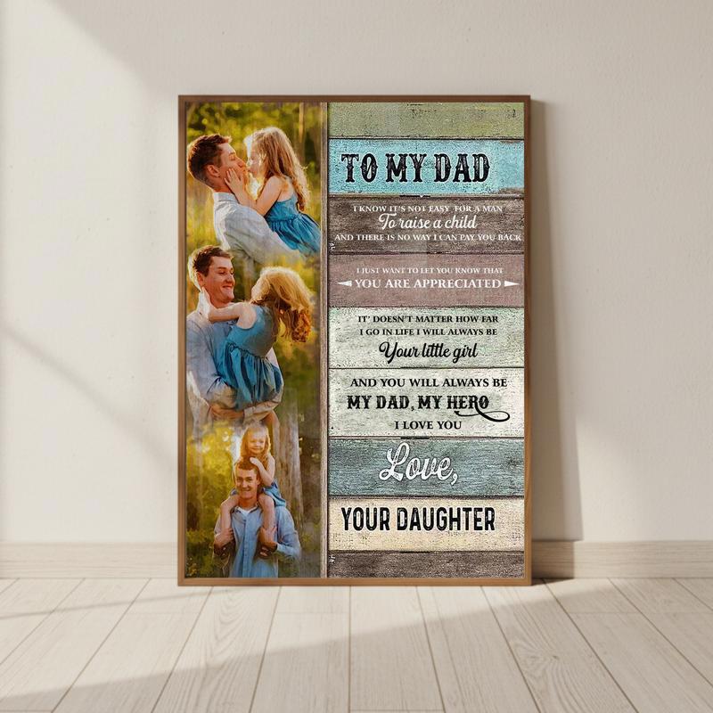 Forever Hero Dad Daughter's Personalized Canvas Keepsake - Personalize Wall Art