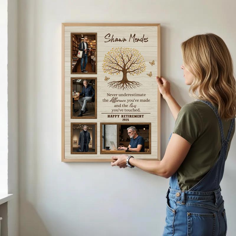 A Heartfelt Goodbye - Boss Photo Collage Retirement Canvas
