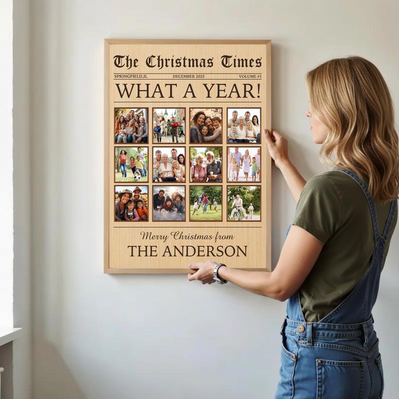 A Year To Remember - Personalized Christmas Photo Collage Canvas