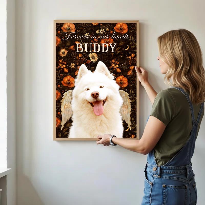 Beloved Dog Memorial Photo Keepsake For Fall Tribute Canvas