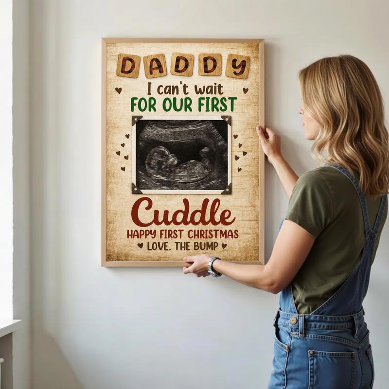Bump's First Gift - Personalized Ultrasound Christmas Canvas