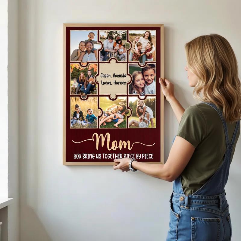 Custom Family Photo Collage Canvas - Mother’s Day Gift For Mom