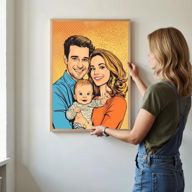 Modern Art Splash Personalized Family Pop Art Canvas