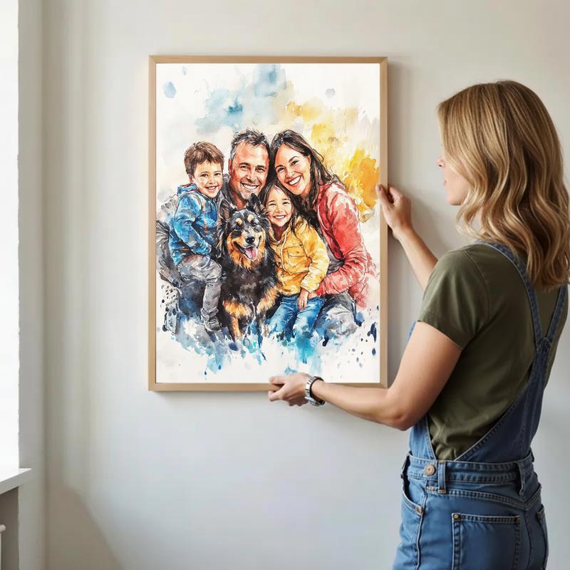 Hand-Painted Style Family Canvas A Treasured Watercolor Heirloom