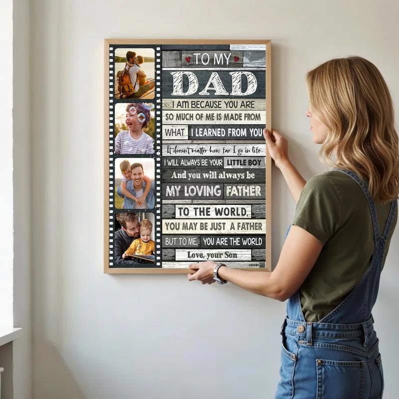 Son's Message of Love Dad's Custom Canvas Keepsake