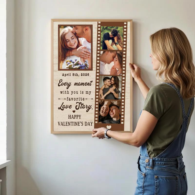 Film Strip Canvas - Personalized Love Story Photo Valentine Gift