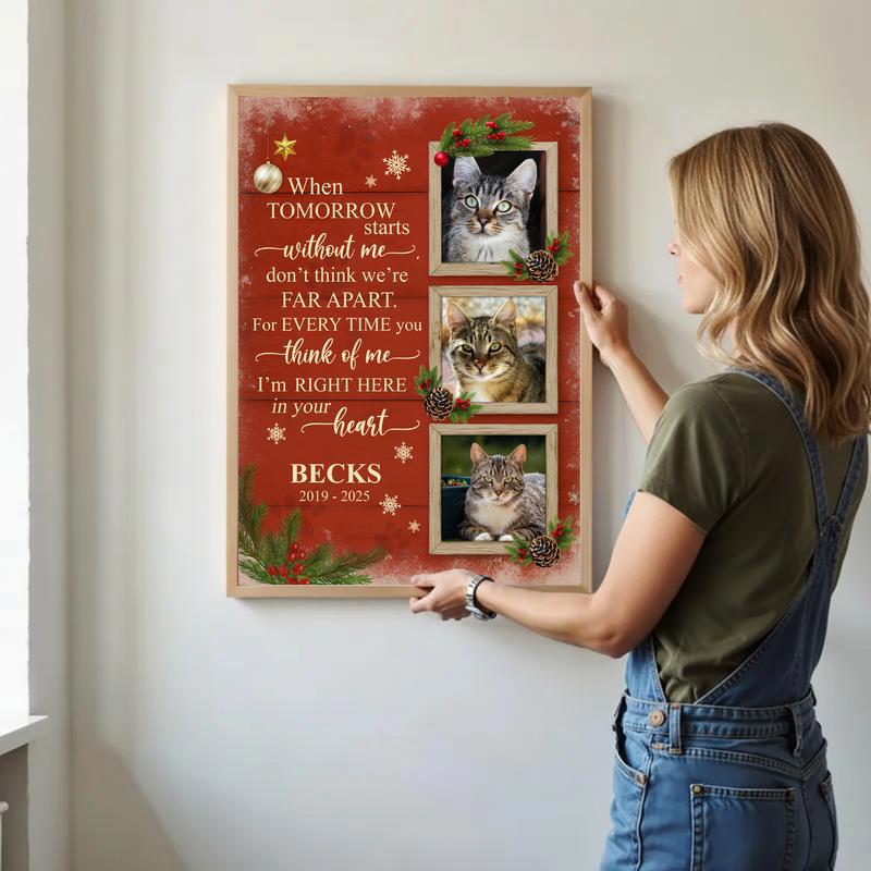 Forever In My Heart - Custom Cat Memorial Photo Collage Canvas
