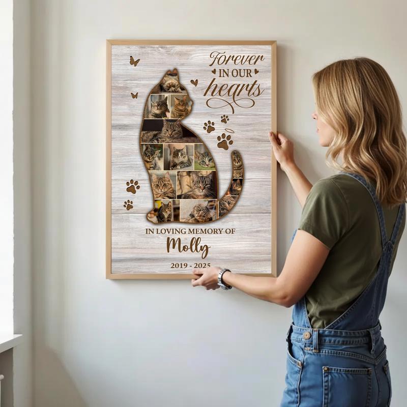 Forever Loved - Custom Cat Loss Photo Keepsake Canvas