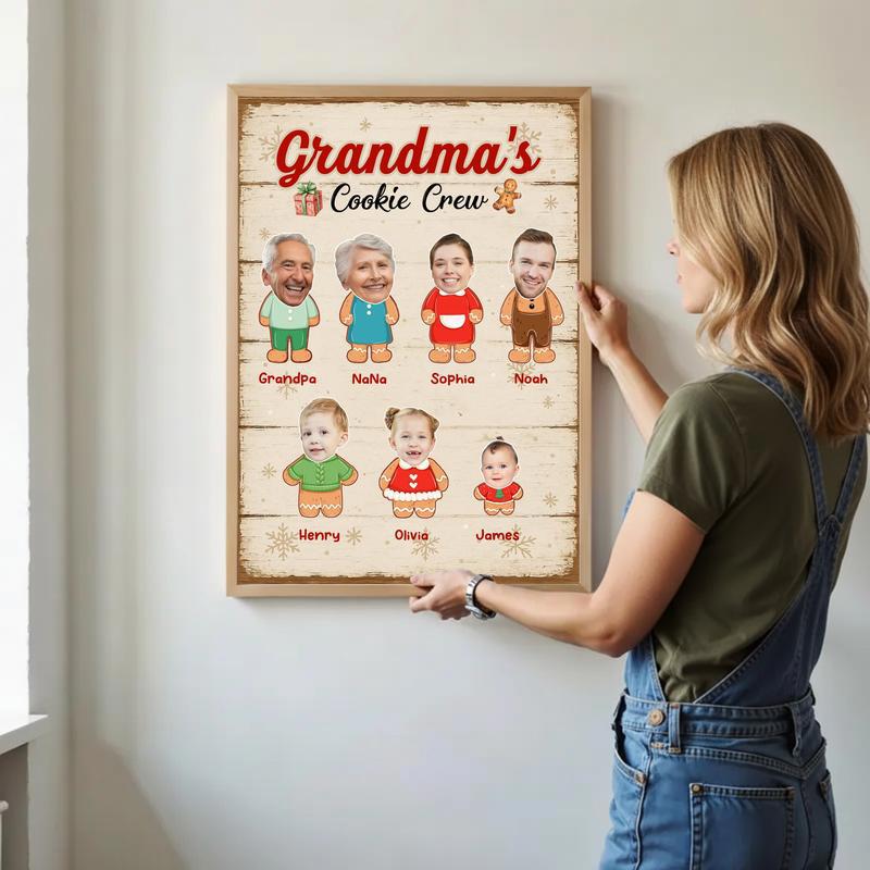 Gingerbread Family - Custom Grandma’s Cookie Crew Christmas Canvas