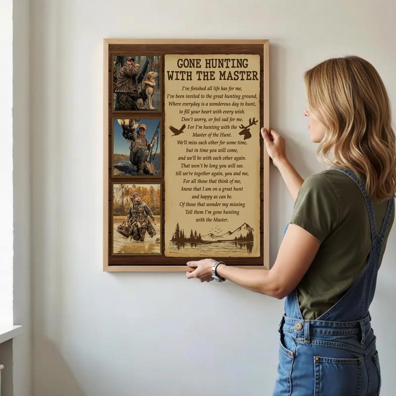 Personalized Hunter Memorial - Gone Hunting Remembrance Canvas