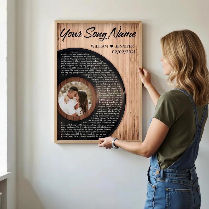 First Dance Song Personalized Lyrics Photo Canvas