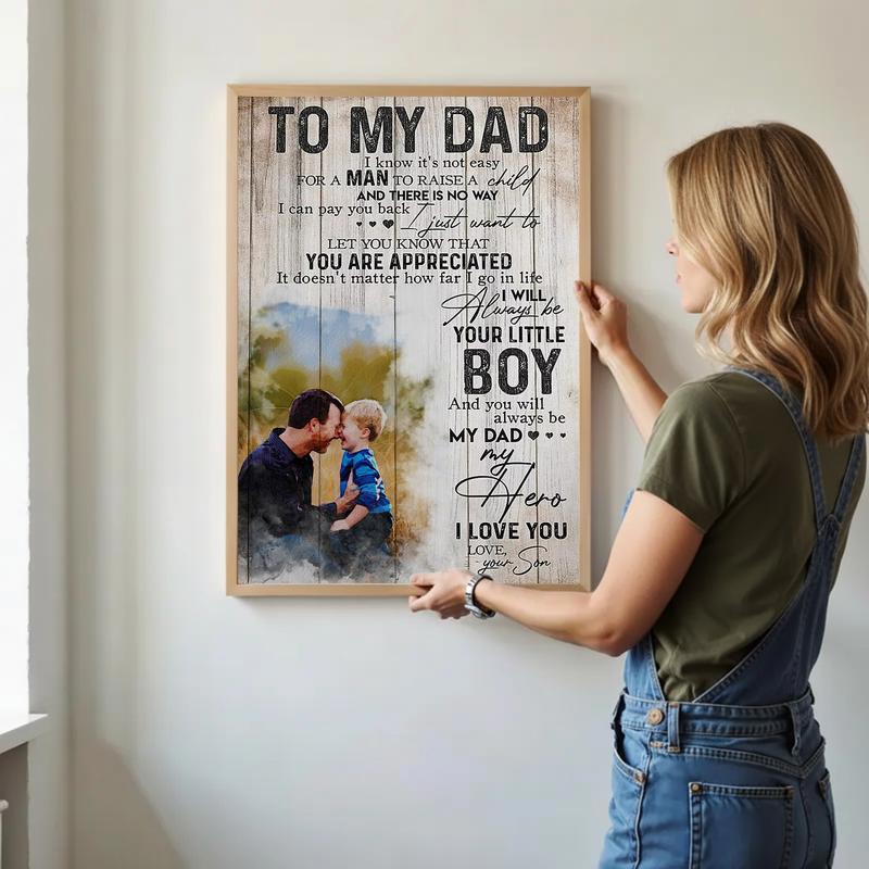 Personalized Son-to-Dad Canvas Gift, Your Little Boy's Promise 