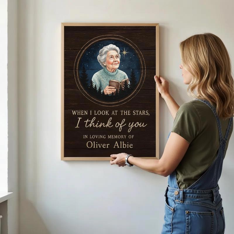 Remembering Mom - Custom Photo & Sky Map Memorial Canvas