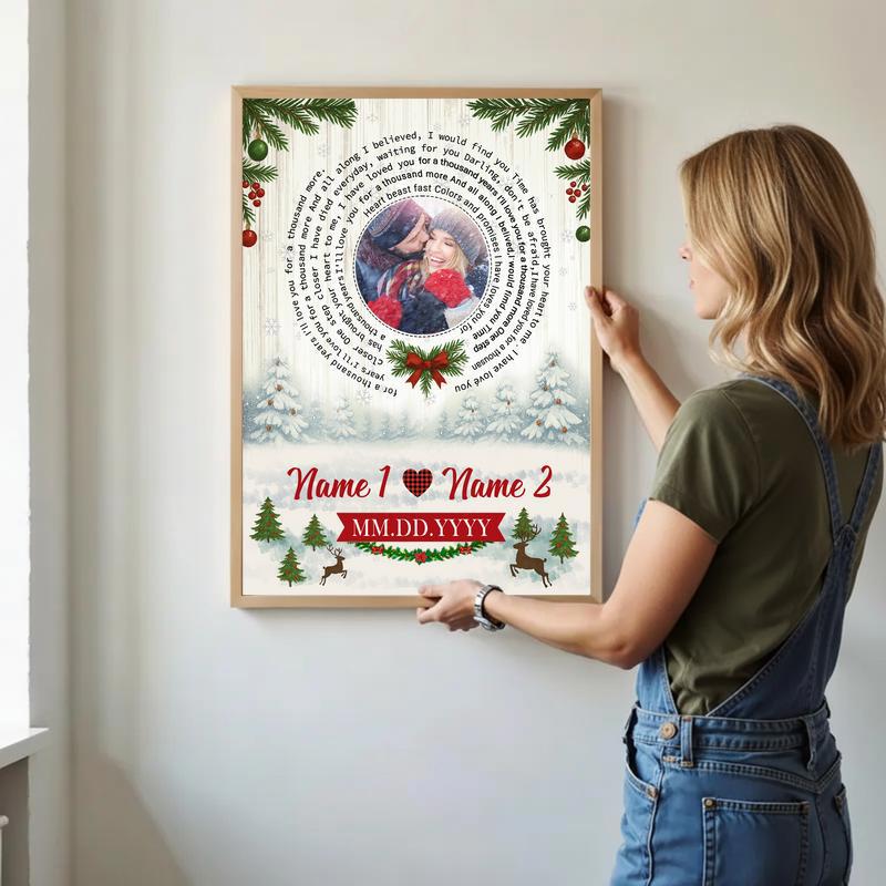 Romantic Christmas Gift Custom Love Song Photo Canvas