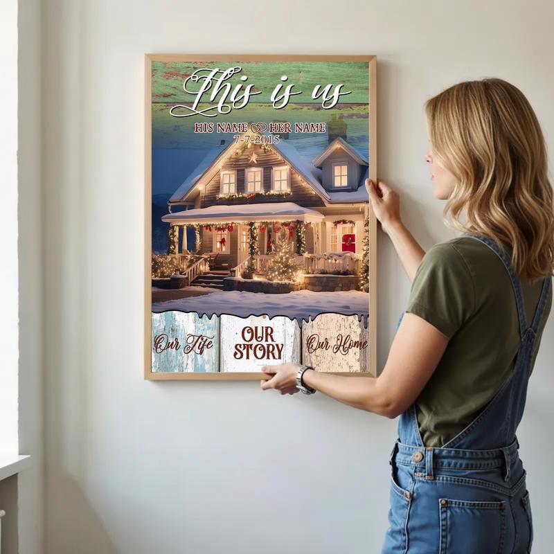 Custom Reunion Photo Canvas Our Family's Christmas Story