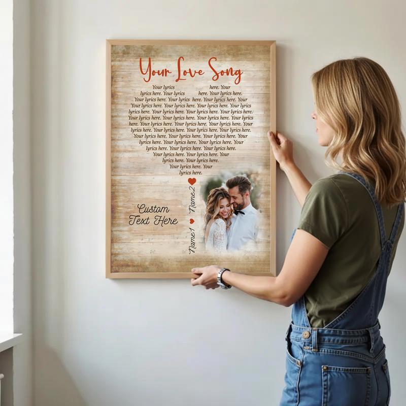 Timeless Anniversary Gift - Personalized Song Lyrics Canvas