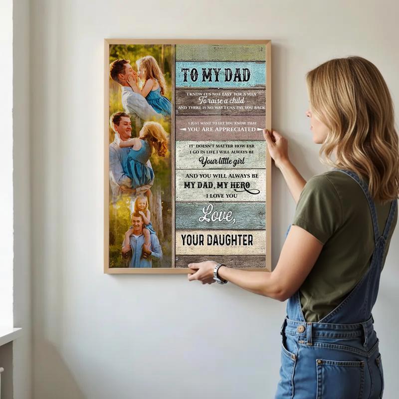 Forever Hero Dad Daughter's Personalized Canvas Keepsake