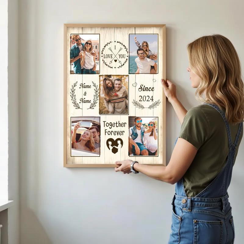 Together Forever Photo Collage Canvas - Romantic Valentine’s Gift