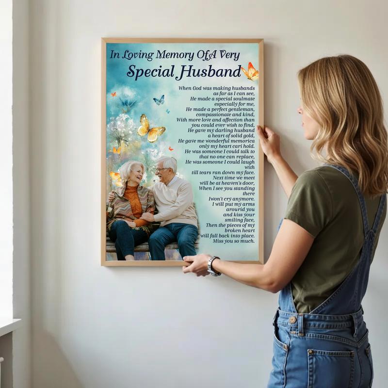 Your Memory Lives On - Personalized Husband Memorial Canvas