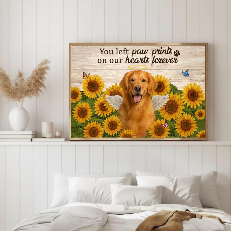 A Forever Loved Dog Portrait Sunflower Farmhouse Canvas