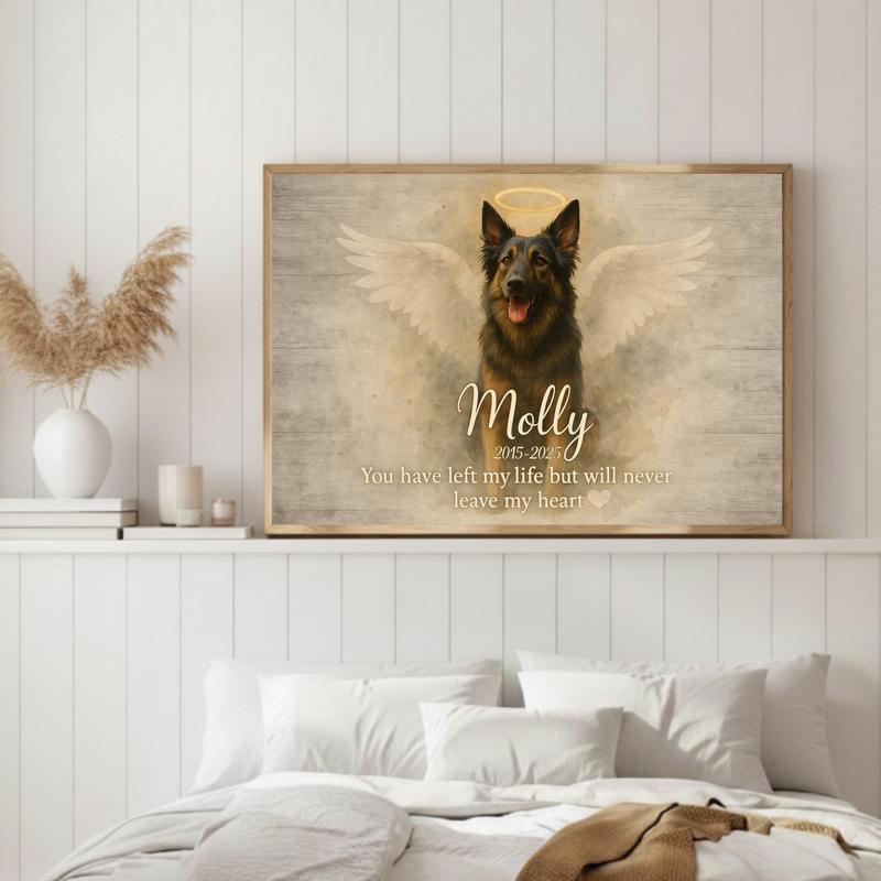 A Loving Tribute - Personalized Farmhouse Dog Loss Photo Canvas
