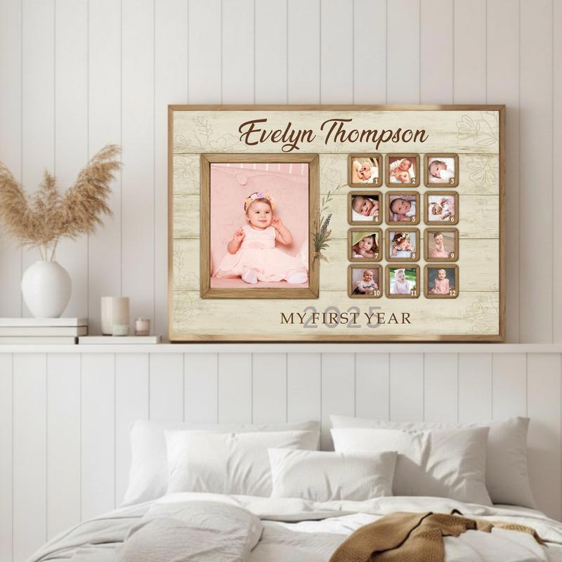 Baby's 1st Year Photo Canvas - Personalized Milestone Keepsake