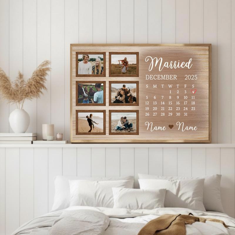 Capture Your Date - Custom Wedding Day Calendar Photo Canvas