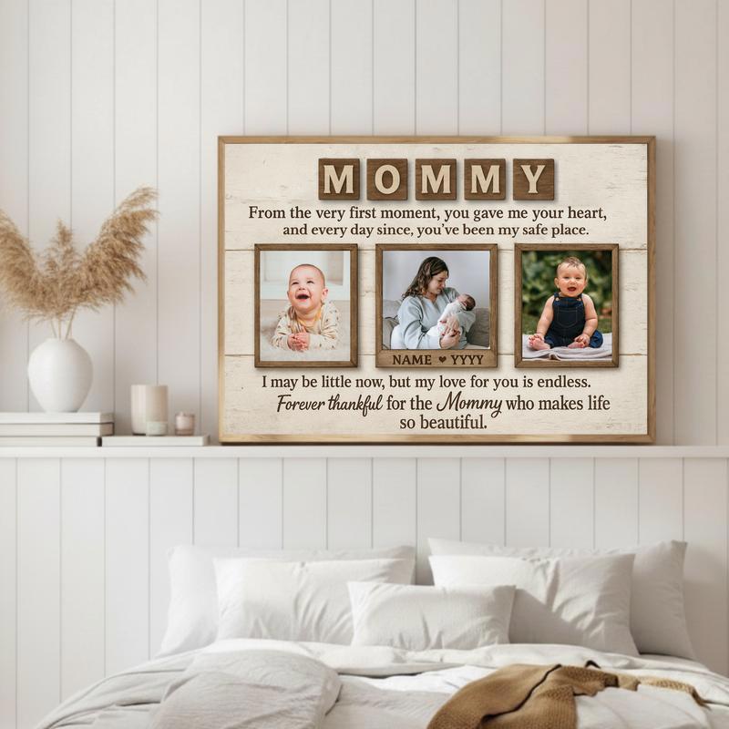 Celebrating Motherhood - First Mom Photo Keepsake Canvas