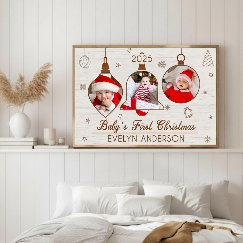 Cherished Baby's First Christmas Personalized Canvas Keepsake